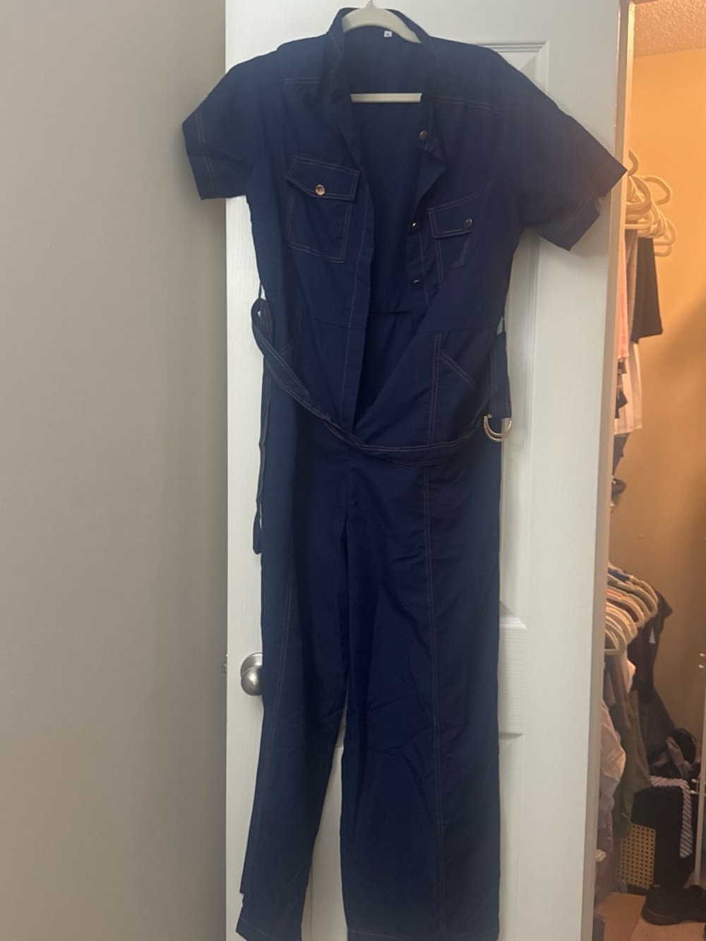 Women's Navy Utility Jumpsuit